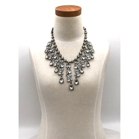 Vintage VTG rare signed SCAASI Statement Rhinestone Statement Necklace & Clip Ea - Picture 10 of 13